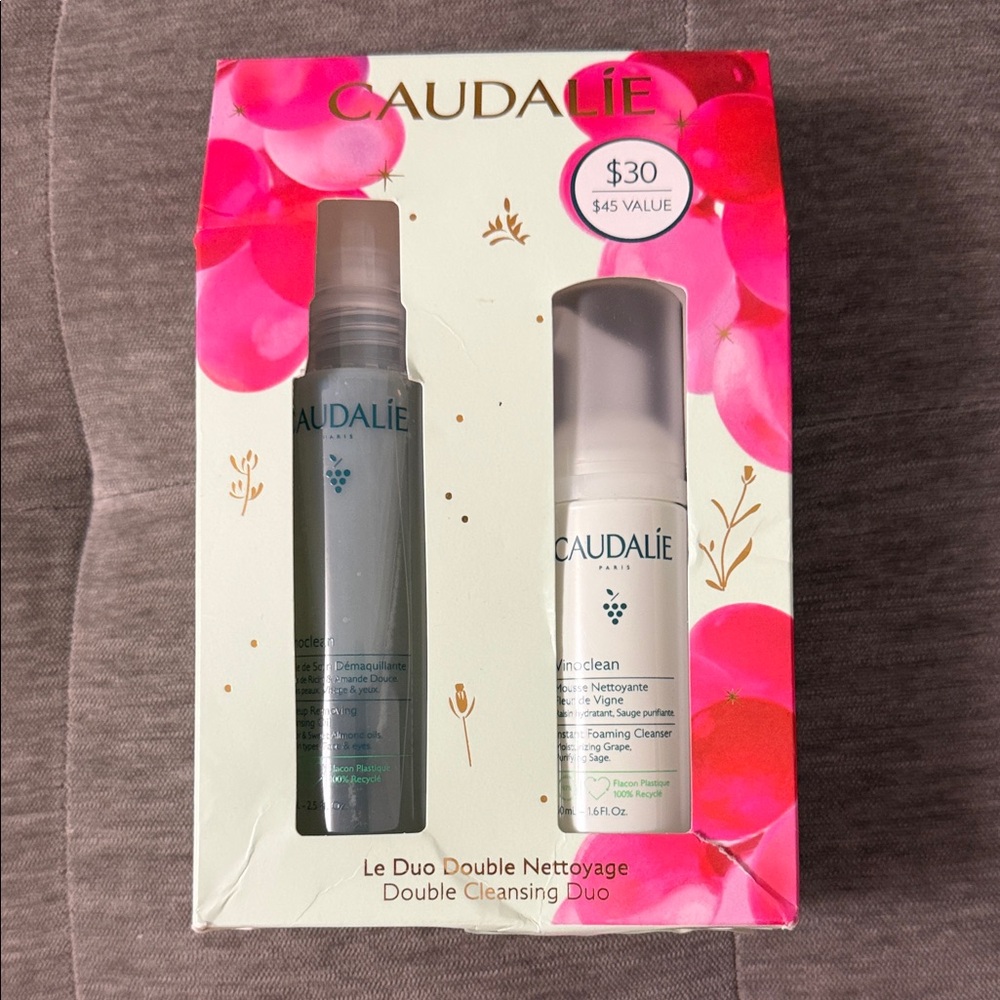 Caudalie Cleansing Duo with Pink and White Packaging
